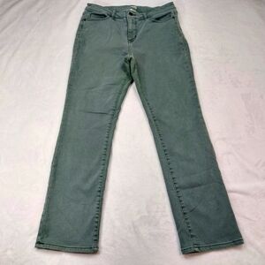 DRESS BARN JEANS WOMEN'S GREEN STRAIGHT LEG COTTON BLEND DENIM PANTS SIZE 10